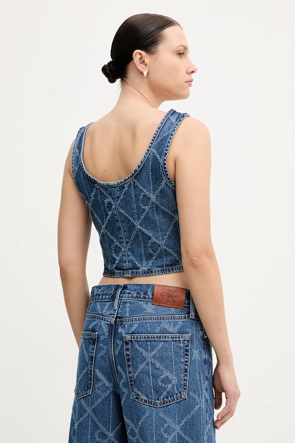 Ρούχα Τζιν τοπ Calvin Klein Jeans LV047D708G σκούρο μπλε