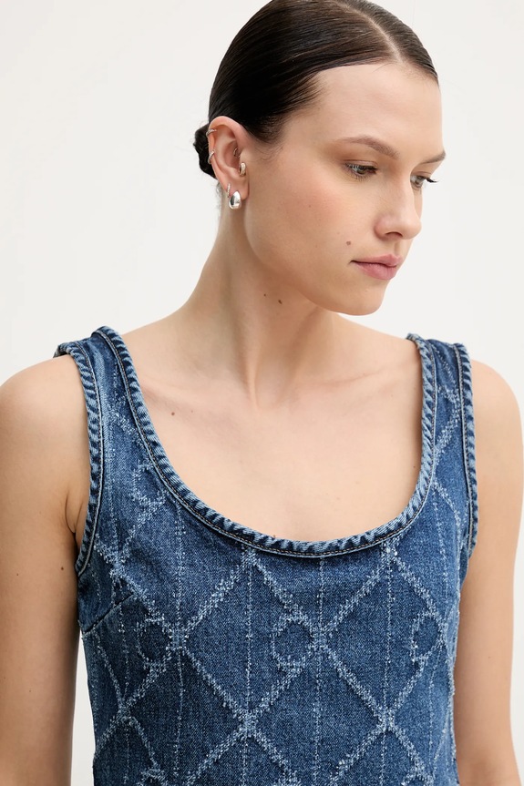 Τζιν τοπ Calvin Klein Jeans σκούρο μπλε LV047D708G