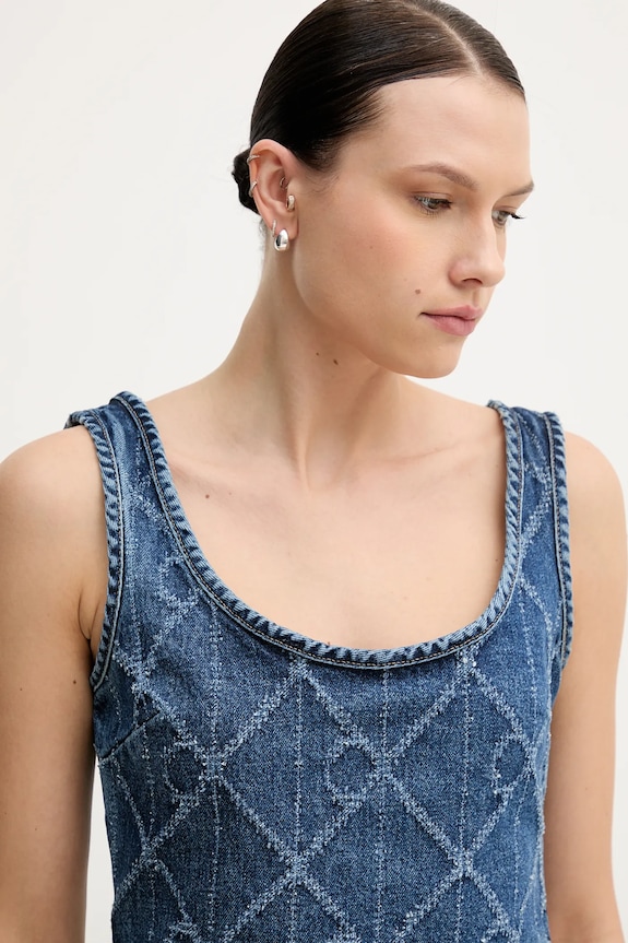 Τζιν τοπ Calvin Klein Jeans σκούρο μπλε LV047D708G