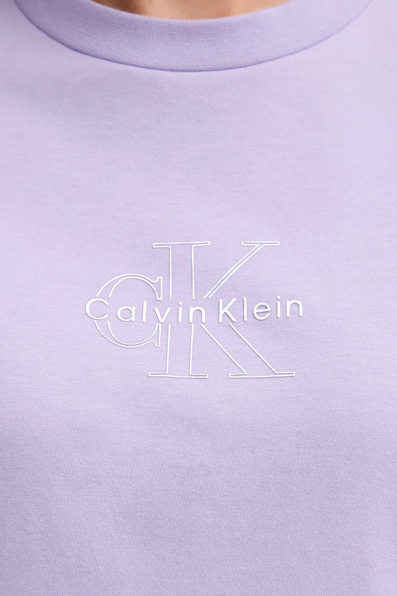 Calvin Klein Jeans T-shirt damski bawełniany LV047D873G fioletowy