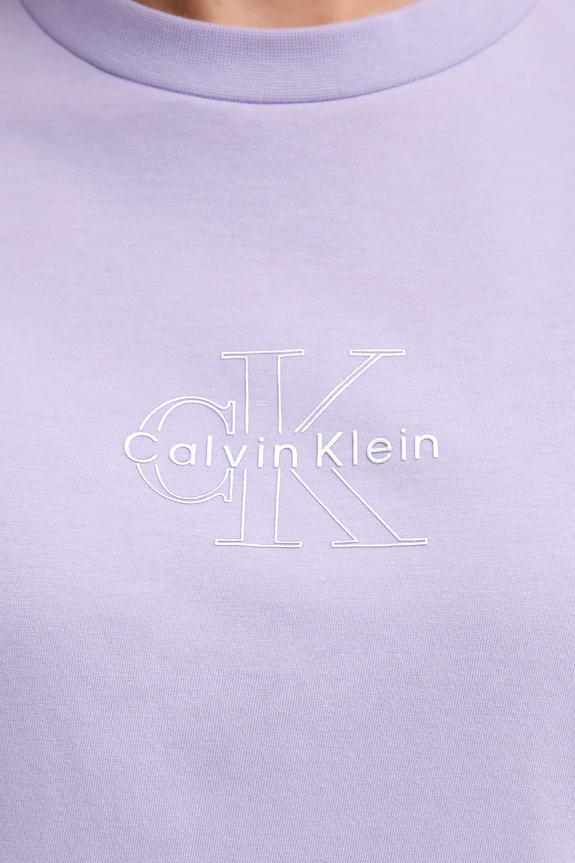 Calvin Klein Jeans T-shirt damski bawełniany LV047D873G fioletowy