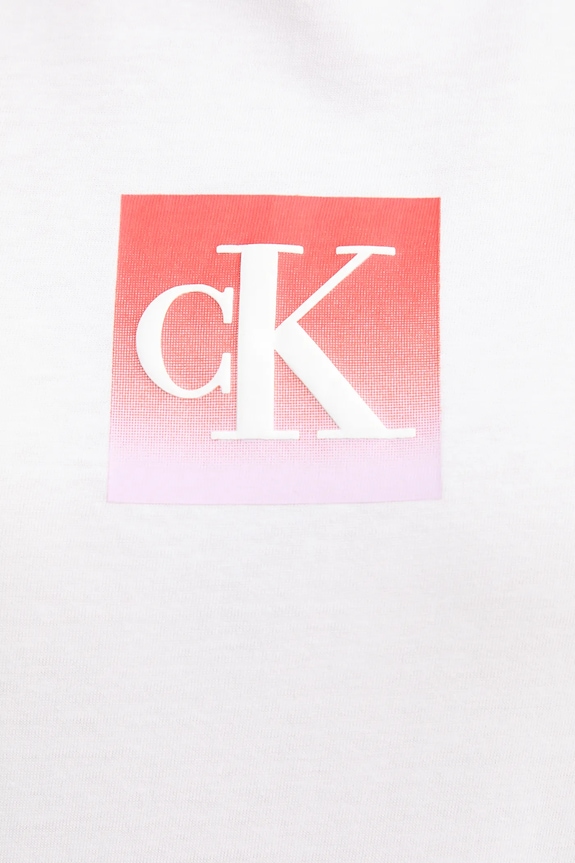 Βαμβακερό μπλουζάκι Calvin Klein Jeans LV047D874G λευκό