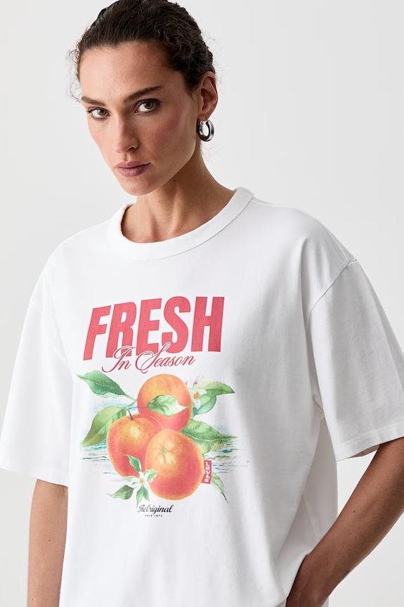 Levi's T-shirt damski bawełniany GR TABOR biały 001MX