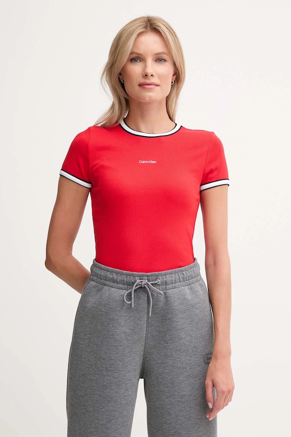 Tričko Calvin Klein Jeans slim červená LV047D201G