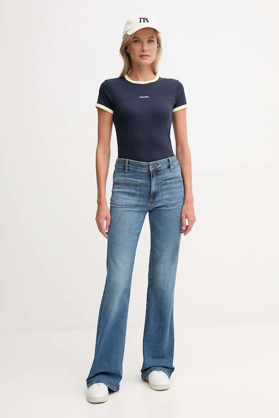 Calvin Klein Jeans tricou LV047D201G bleumarin AW25