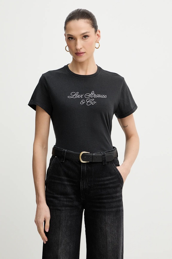 Levi's t-shirt bawełniany regular czarny A2226.0120