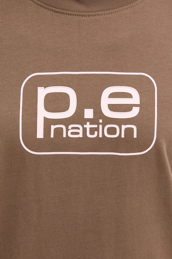 P.E Nation t-shirt bawełniany Flux 253T092 brązowy