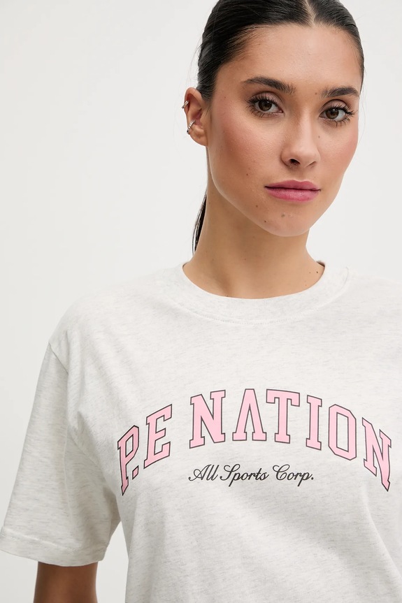 Βαμβακερό μπλουζάκι P.E Nation Heritage γκρί 253T108
