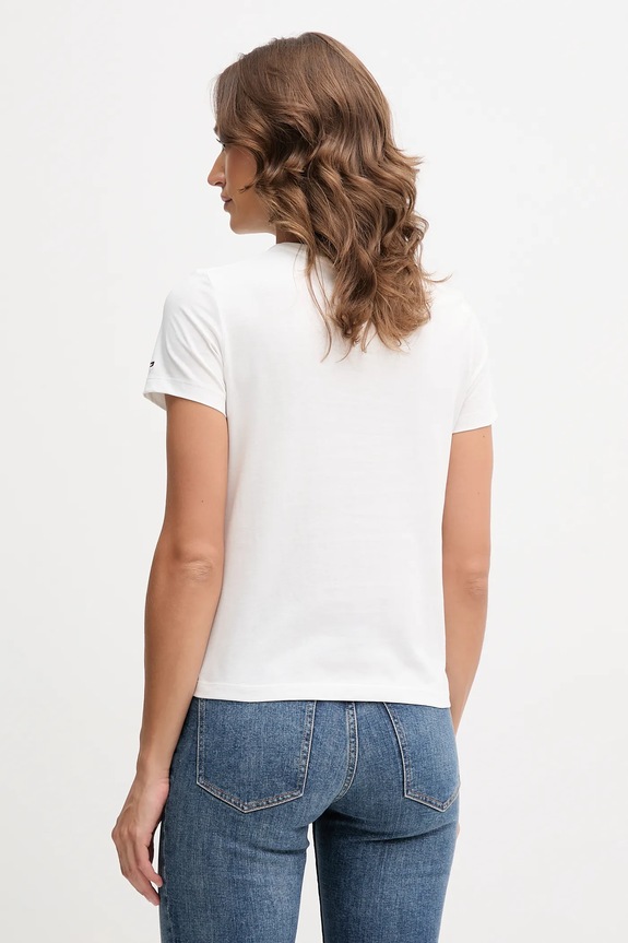 Odzież Tommy Hilfiger t-shirt bawełniany WW0WW47460 biały