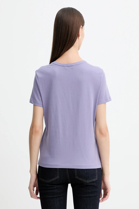 Ρούχα Βαμβακερό μπλουζάκι Tommy Hilfiger WW0WW47460 μωβ