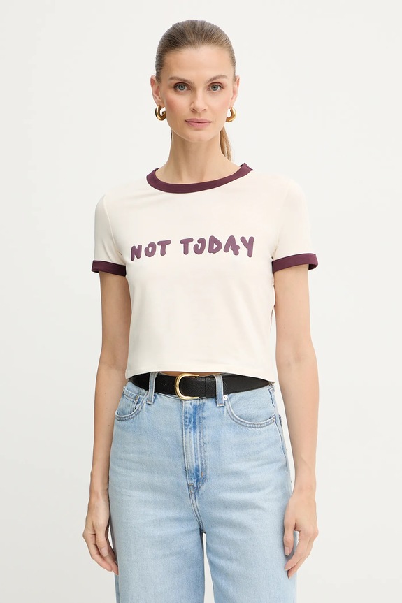 MAX&Co. t-shirt z elastanem beżowy 2528946012200