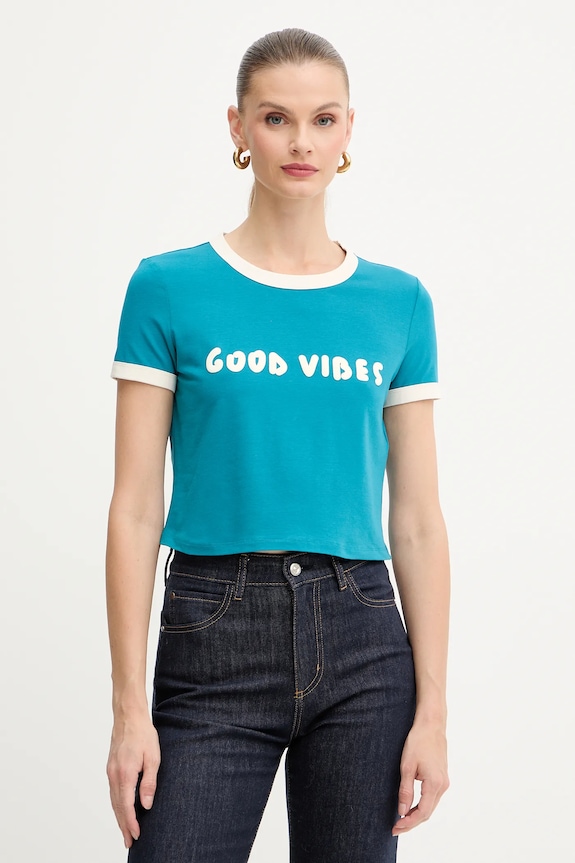 MAX&Co. t-shirt z elastanem turkusowy 2528946012200
