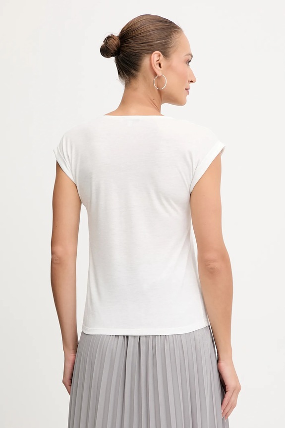 Odzież Morgan T-shirt damski z wiskozą DAYA biały