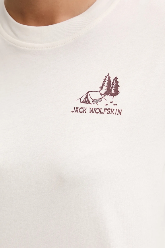 Bavlnené tričko Jack Wolfskin CADENA béžová A65080