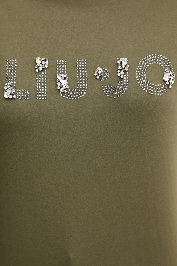 Liu Jo t-shirt bawełniany MF5347.JS923 zielony