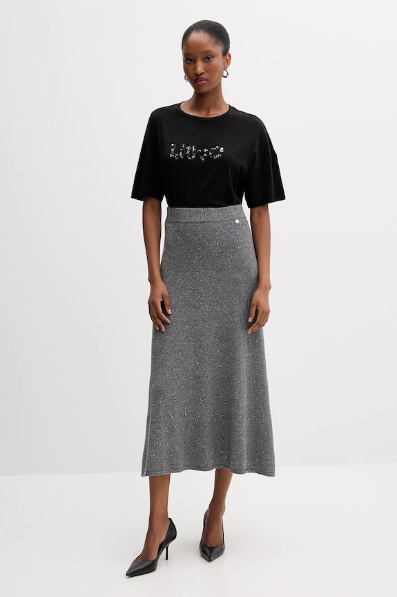 Liu Jo t-shirt bawełniany MF5347.JS923 czarny NC25