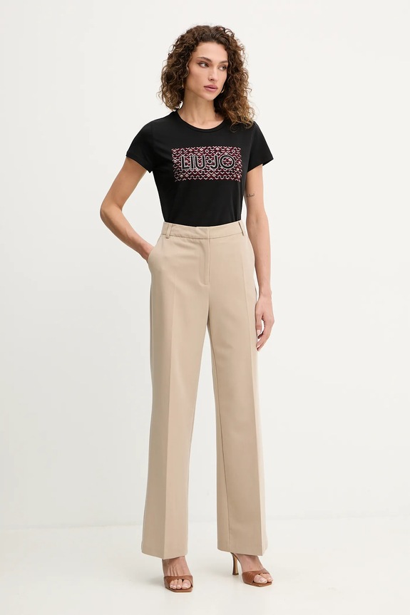 Liu Jo t-shirt bawełniany MF5456.JS923 czarny NC25
