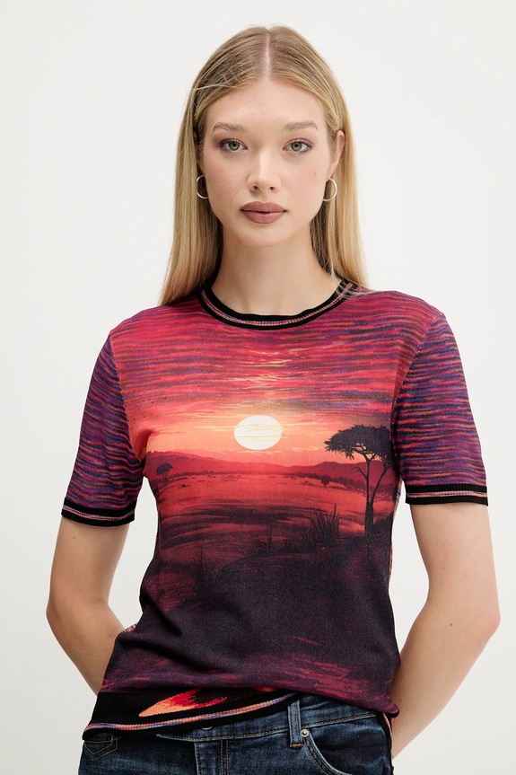 Kratka majica Desigual AFRICA oranžna 25WWTF05