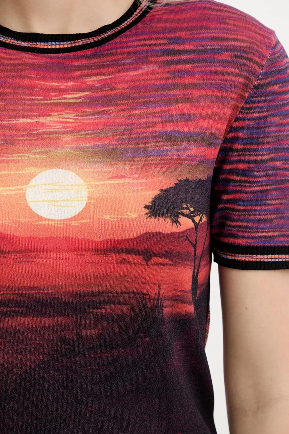 Kratka majica Desigual AFRICA 25WWTF05 oranžna