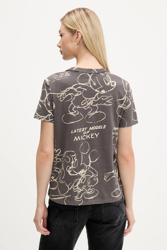 Oblečenie Bavlnené tričko Desigual MICKEY SKETCH 25WWTK03 sivá
