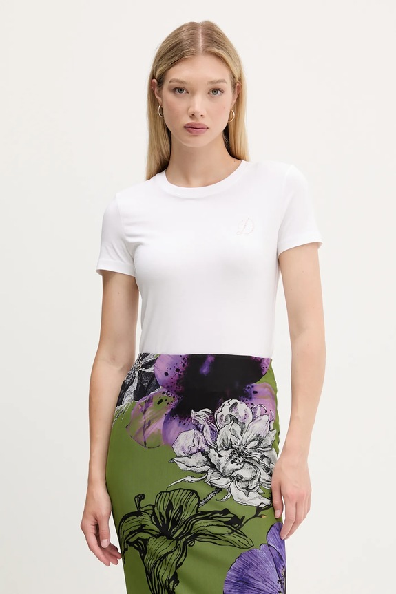 Desigual t-shirt AMBER aplikacja biały 25WWTK07