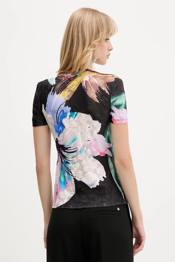 Îmbrăcăminte Desigual tricou VIENA 25WWTK52 negru
