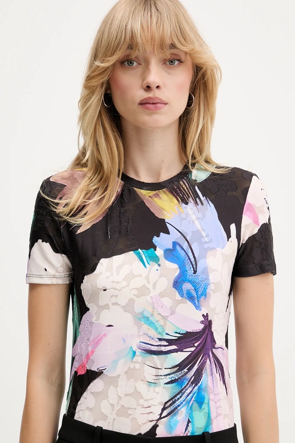 Desigual tricou VIENA negru 25WWTK52