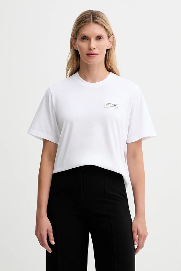 MM6 Maison Margiela t-shirt bawełniany regular biały S62GD0210.M20115.100