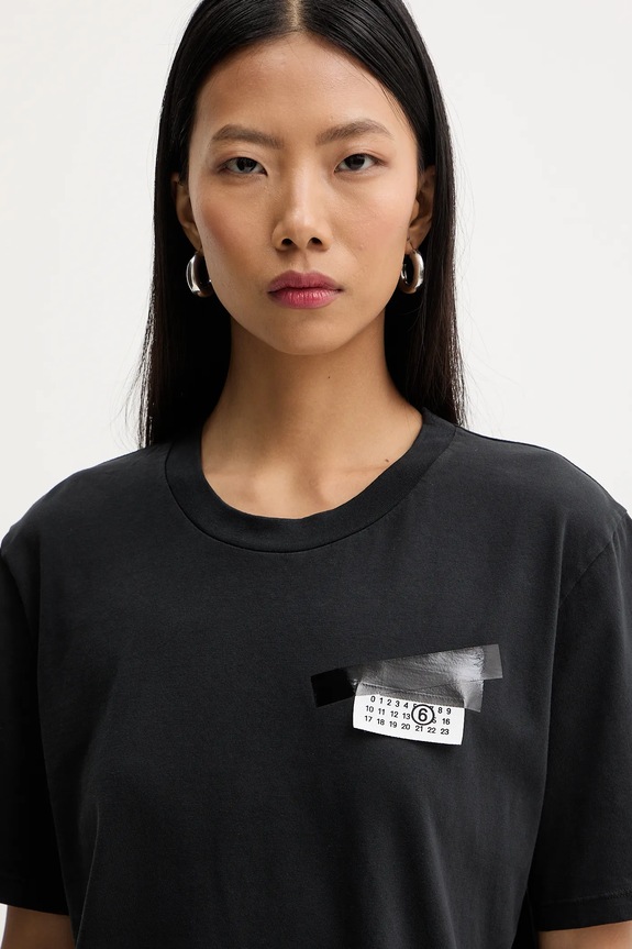 Bavlněné tričko MM6 Maison Margiela černá S62GD0210.M20115.900