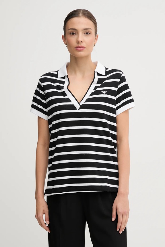 Pedro del Hierro polo wzorzyste czarny 4532381