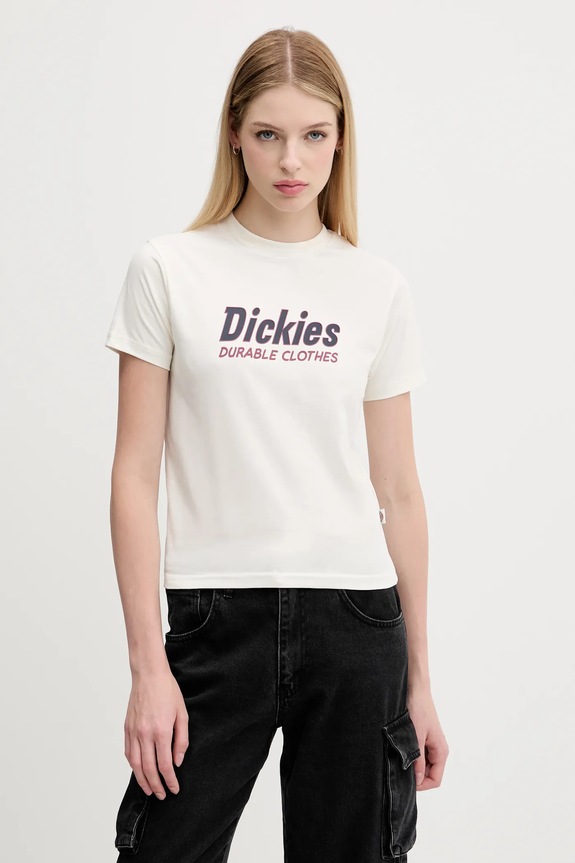 Bavlnené tričko Dickies nášivka béžová DK0A87Q5