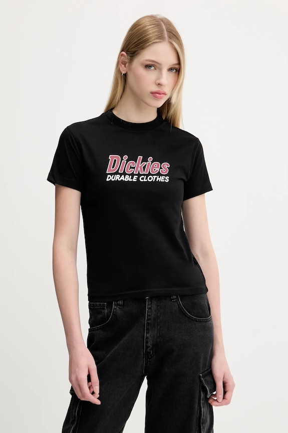 Dickies t-shirt in cotone applique nero DK0A87Q5