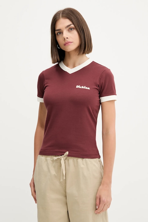 Dickies t-shirt z elastanem bordowy DK0A87Q9