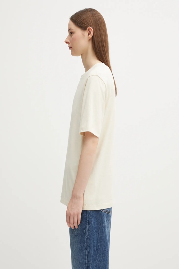 Kenzo cotton t-shirt Gots Drap Detail Loose FF62TS3514SG beige AW25