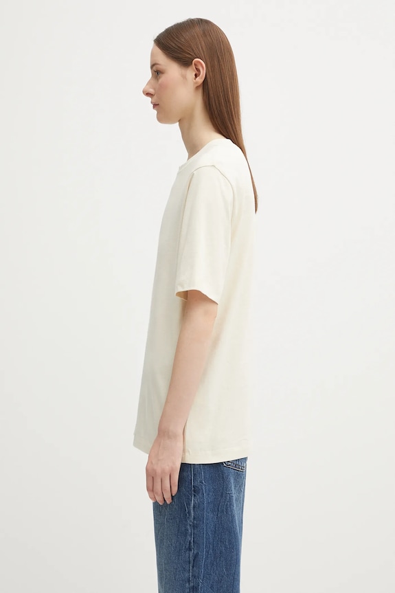 Kenzo cotton t-shirt Gots Drap Detail Loose FF62TS3514SG beige AW25