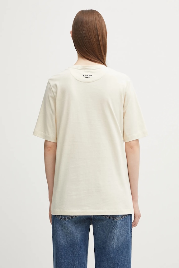 Clothing Kenzo cotton t-shirt Gots Drap Detail Loose FF62TS3514SG beige