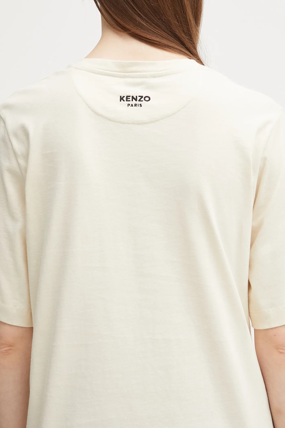 Kenzo cotton t-shirt Gots Drap Detail Loose FF62TS3514SG beige