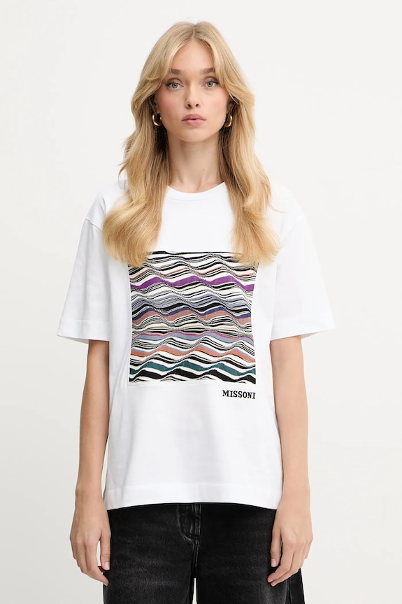 Хлопковая футболка Missoni relaxed белый DS25WL06.BJ00PJ