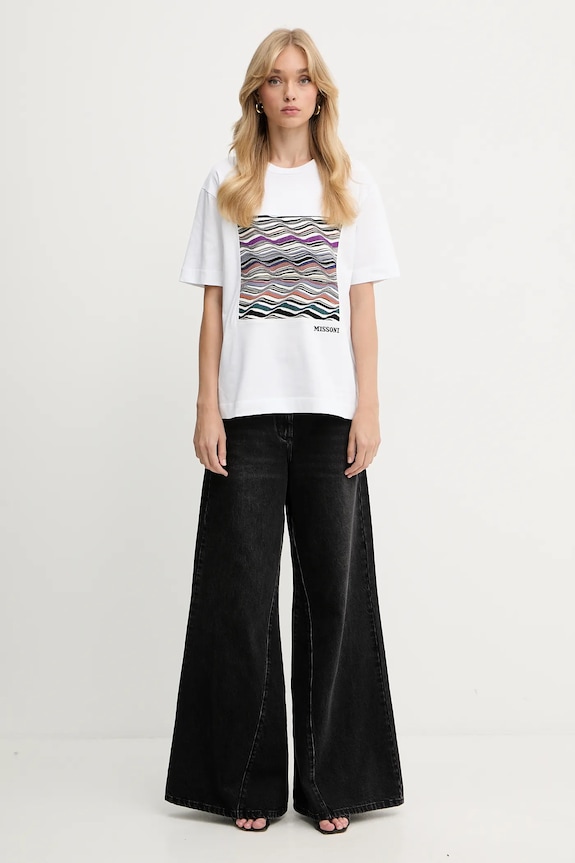 Хлопковая футболка Missoni DS25WL06.BJ00PJ белый AW25