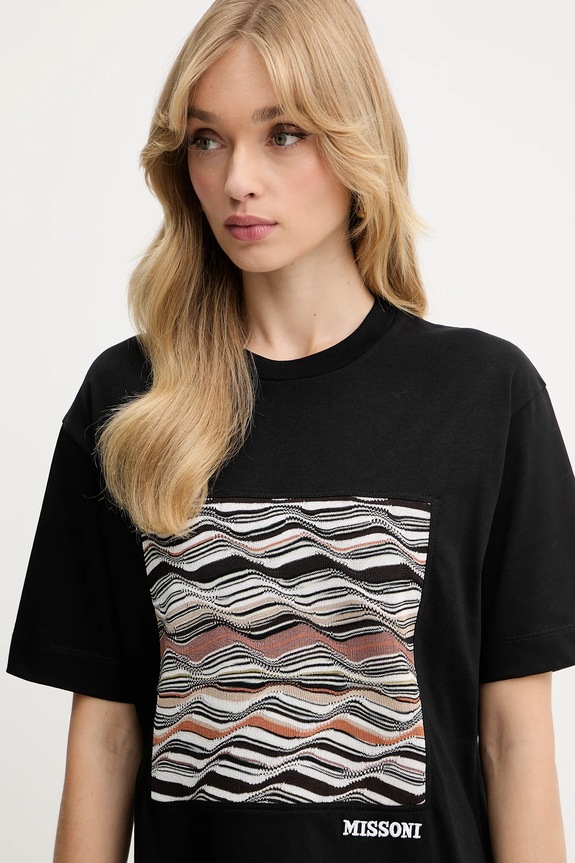 Bavlnené tričko Missoni čierna DS25WL06.BJ00PJ