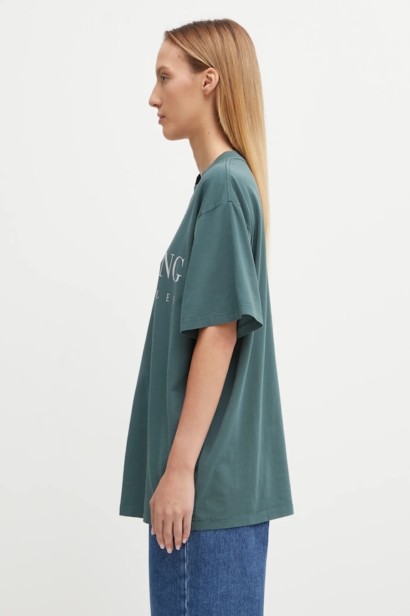 Anine Bing cotton t-shirt ashton A.08.10133 turquoise AW25