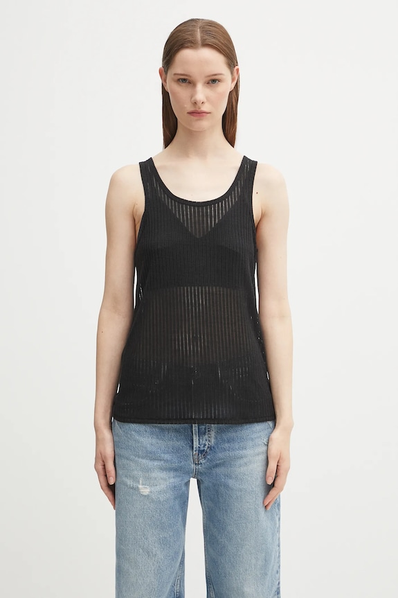 Anine Bing top eugene plain black A.08.11256