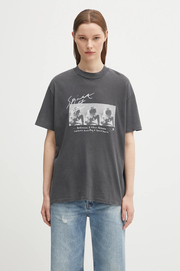 Anine Bing cotton t-shirt ashton relaxed black A.08.11304