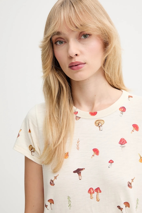 Βαμβακερό μπλουζάκι Rag & Bone μπεζ RE6E25FT3SW