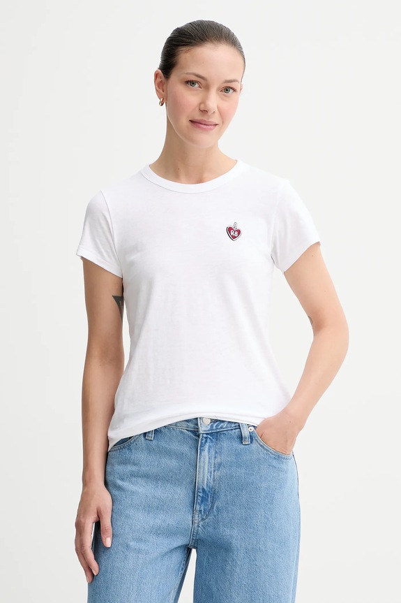 Βαμβακερό μπλουζάκι Rag & Bone βαμβάκι λευκό RE7D25FT3SW