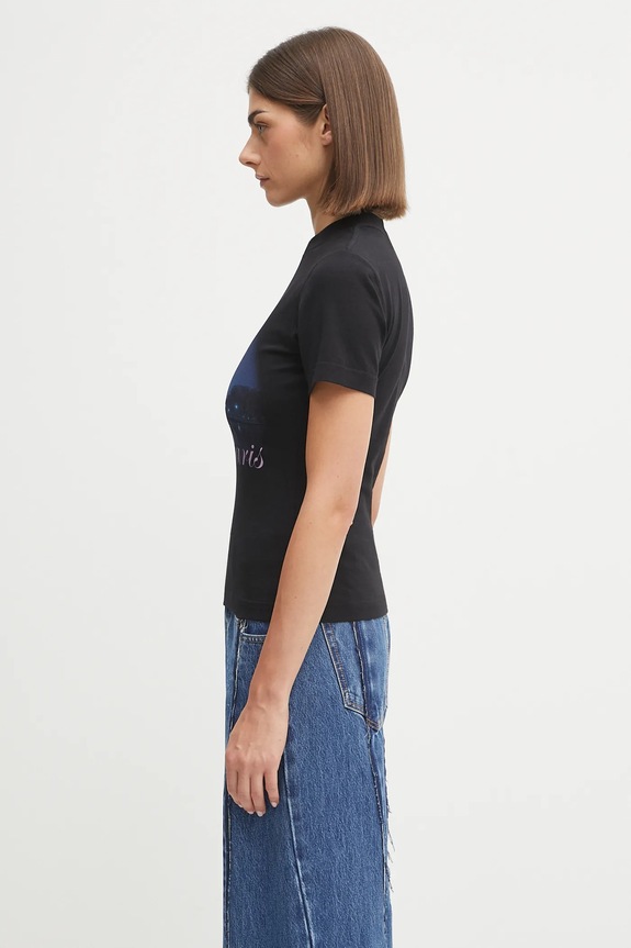 VETEMENTS t-shirt Night In Paris Fitted WH76TR430B nero AW25
