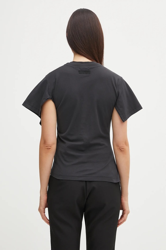 Clothing VETEMENTS cotton t-shirt Logo Shifted WH76TR590B black