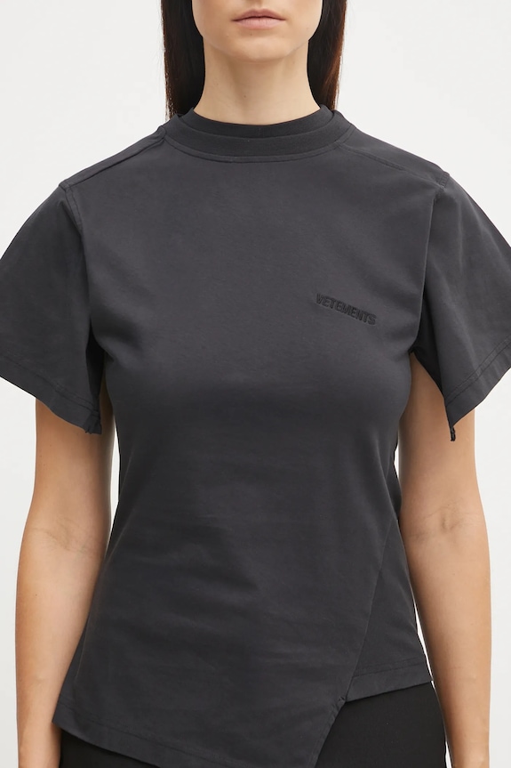 VETEMENTS cotton t-shirt Logo Shifted black WH76TR590B