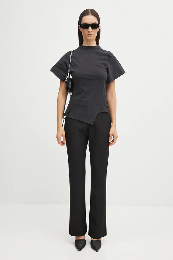 VETEMENTS cotton t-shirt Logo Shifted WH76TR590B black