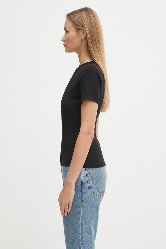 VETEMENTS t-shirt Logo Fitted T-Shirt WH76TR130B black AW25